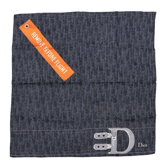 CHRISTIAN DIOR Silk Cotton Denim Monogram Flight Scarf - Picture 1 of 7